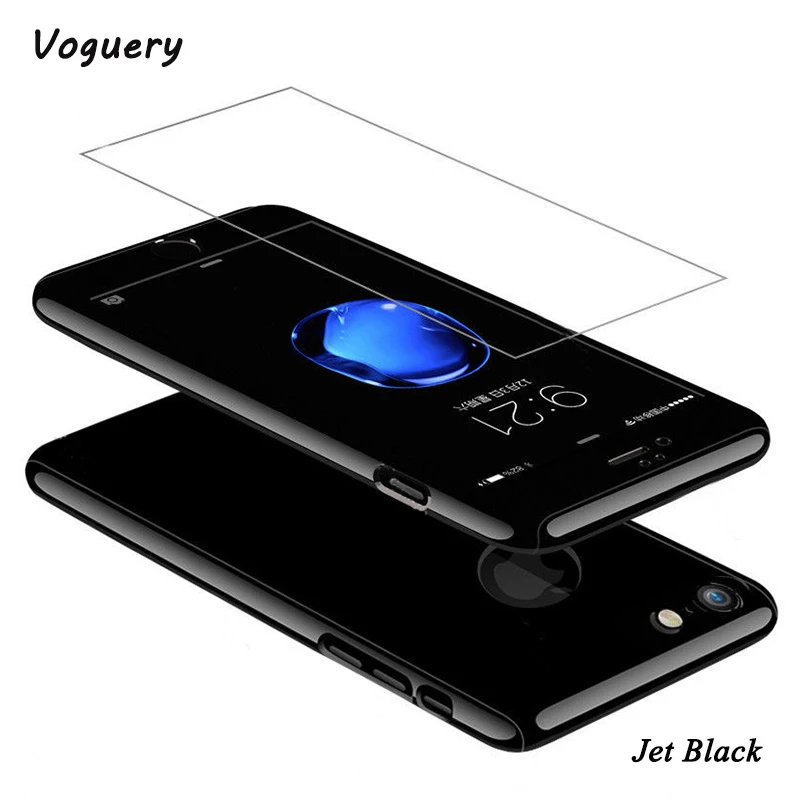 Защитная пленка для экрана из закаленного стекла + чехол iPhone 7 на весь корпус