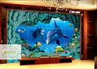 Bacal 3D фотообои на заказ, подводный мир, рыба, дельфин, коралл, детская комната, гостиная, настенное украшение, 5D обои