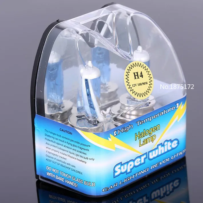 

2x HB2 9003 H4 12V 60/55W 6000K H4 Xenon Super White Halogen Car Light Source Bulbs Automobile Headlights Auto Lamp Parking Cars