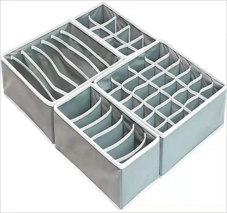 Gray 4 pack Складной тканевый комод для белья органайзер ящик для хранения разделитель ящика Организация комнаты для нижнего белья бюстгальтер галстуки ремни носки - Цвет: Gray 4 pack