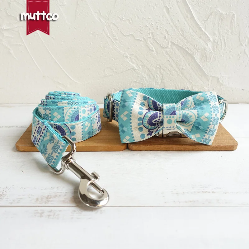 MUTTCO retailing high quality handmade collar fashionable Sapphire THE FOLK BLUE dog 5 sizes UDC023 | Дом и сад