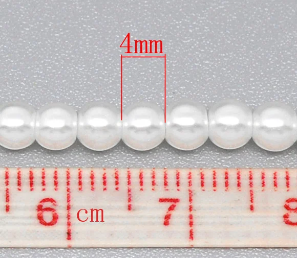 Doreen Box hot 5 нитей белый круглый стеклянный жемчуг 4 мм бусины 32 &quot(B10835)|4mm beads|glass pearl