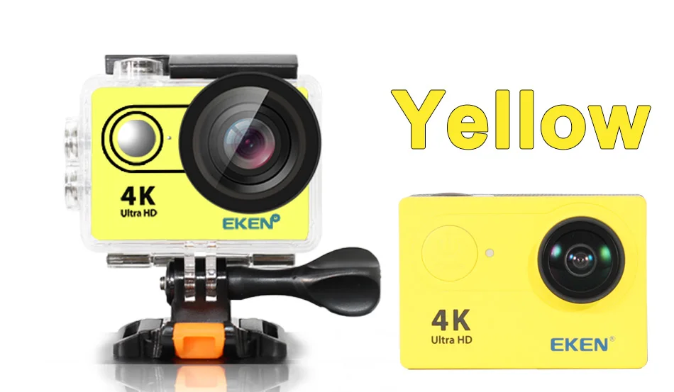 H9 Yellow Оригинальная Экшн-камера eken H9R Ultra HD 4K WiFi с 2,4G пультом дистанционного управления 2," экраном 30 м водонепроницаемая Спортивная мини-камера - Цвет: H9 Yellow