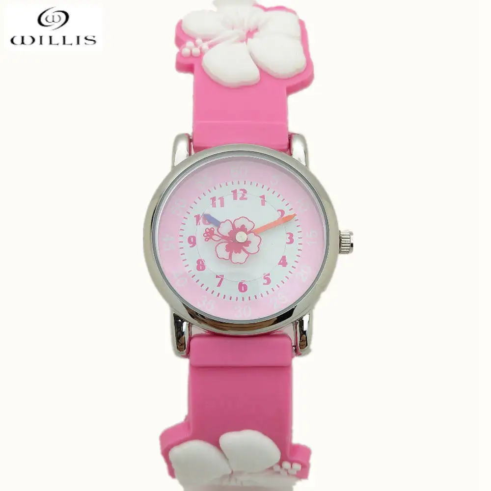 Детские WILLIS 3D часы от известного бренда для девочек Для детей со стразами студент
