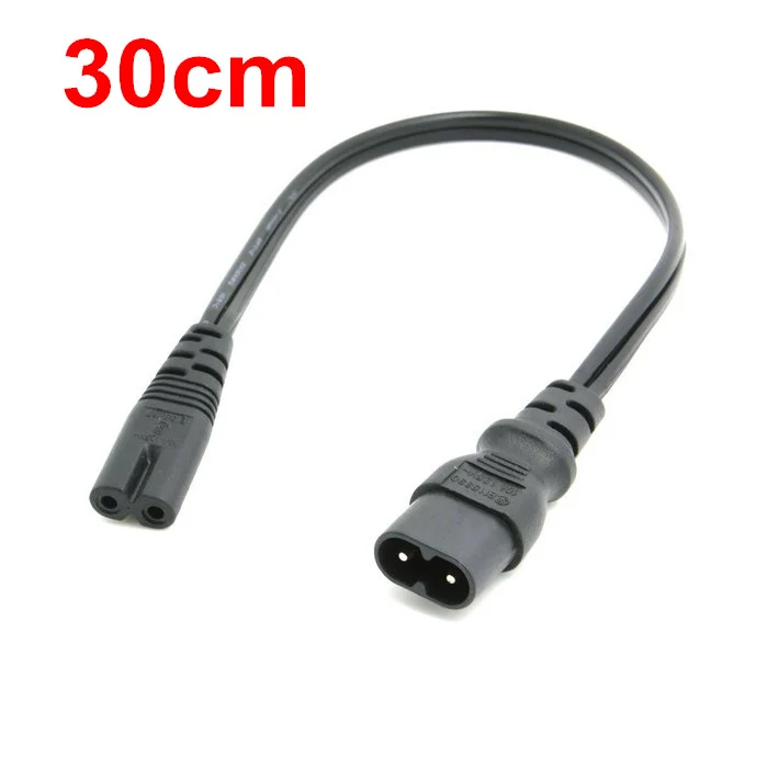 C-8 IEC 60320 C8 Plug to C7 C-7 Receptacle Male Female Extension Power Supply Main Adapter Cable 30cm 1fr | Электроника
