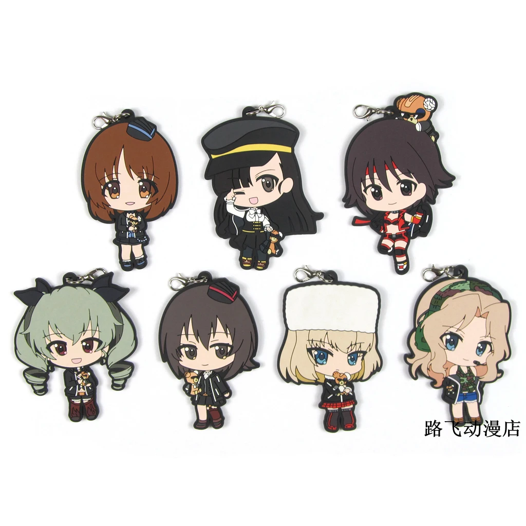 Фигурка из аниме девушки и панцер Nishizumi Miho Saori Takebe Anzu Kadotani Yukari Akiyama резиновый