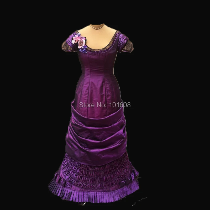 Tailored!Royal Purple French Duchess Civil war Theatre 18th Marie Antoinette DRESS Tartan Victorian Colonial dresses HL-299 |