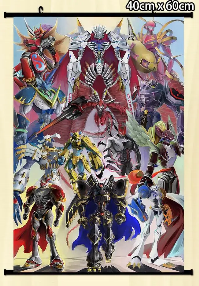 Аниме постер digimon adventure alphamon omegamon домашний Декор настенный прокрутка японский