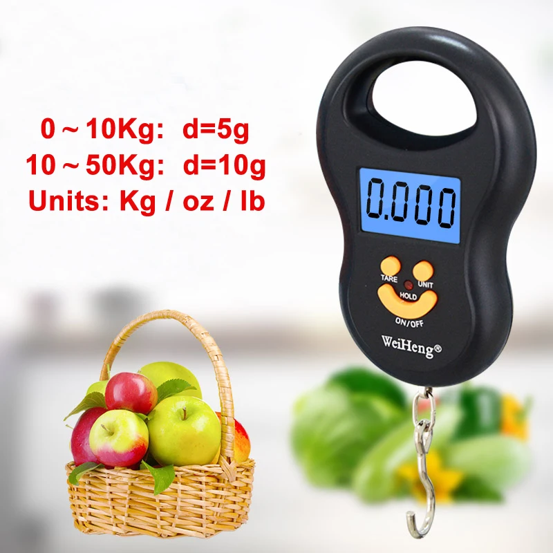 Портативные 50 кг/10 г цифровые весы для рыбалки мини карманные подвесные весовые
