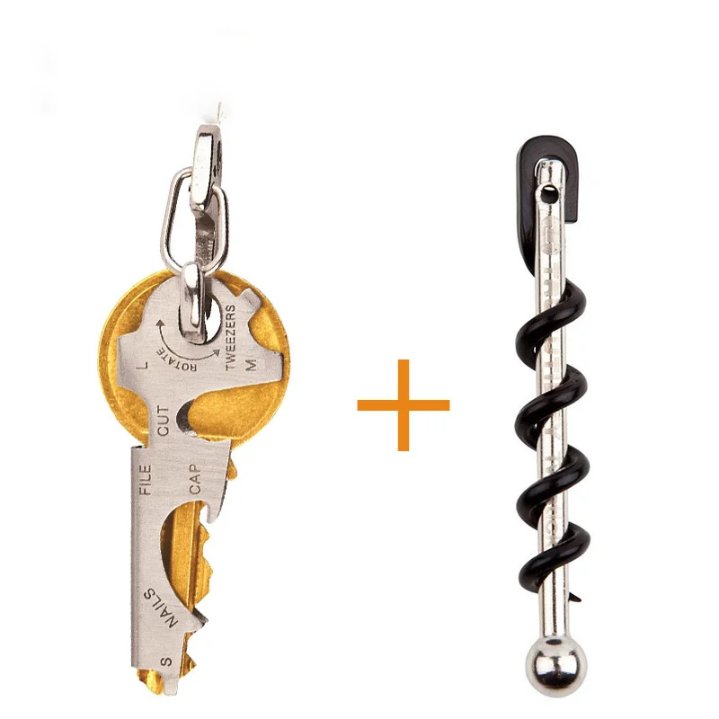 Оригинальный полезный брелок открывалка из нержавеющей стали TU48 Twistick штопор + TU47