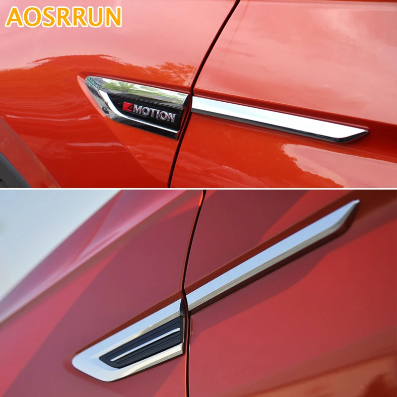 

AOSRRUN Car Accessories car styling 4PCS ABS Outer side Fender Front Door Cover Trim For Volkswagen VW Tiguan 2017 MK2