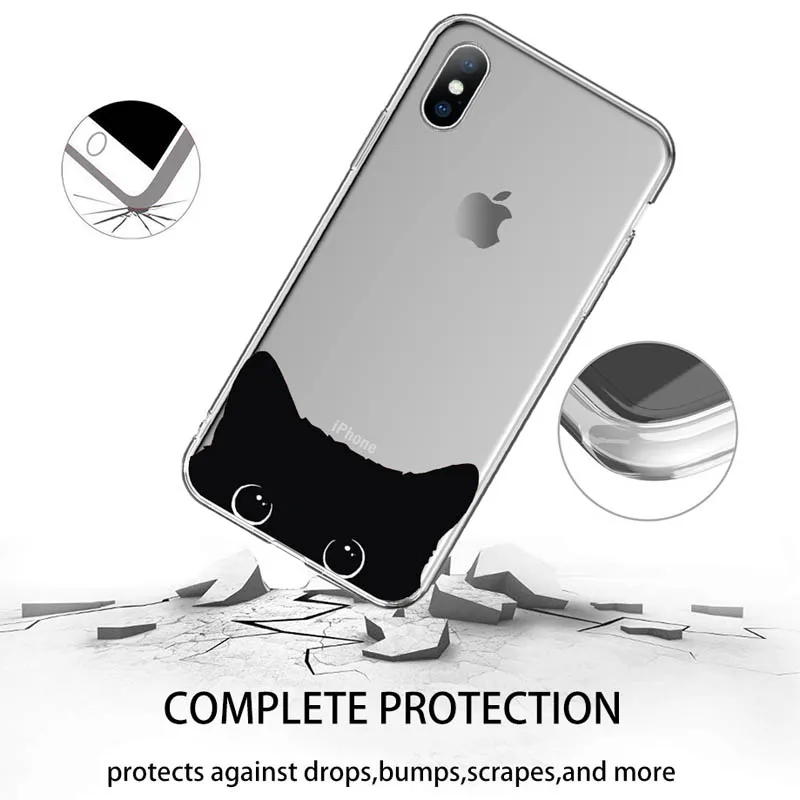 Прозрачный чехол USLION с фруктами для iPhone X XS XR Xs Max мягкий из ТПУ мультяшными