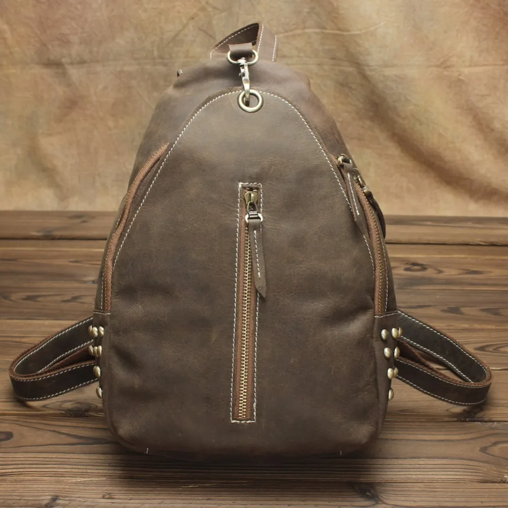 Рюкзак унисекс из натуральной кожи в стиле ретро|Мужские рюкзаки| |