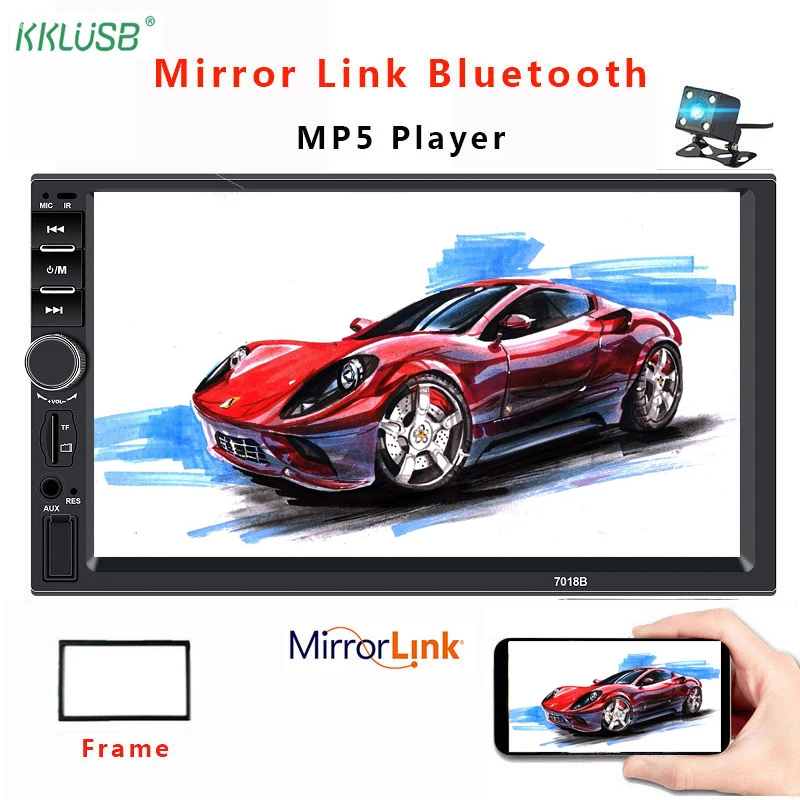 2din Автомагнитола MP5 Mirror Link 7018b центральный мультимедийный 7 ''сенсорный экран
