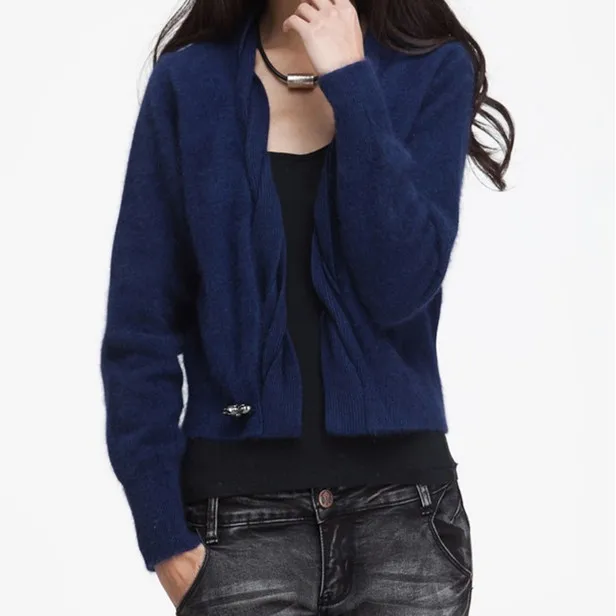 2016 Hitz норковый кашемировый кардиган короткая маленькая шаль свитер пальто