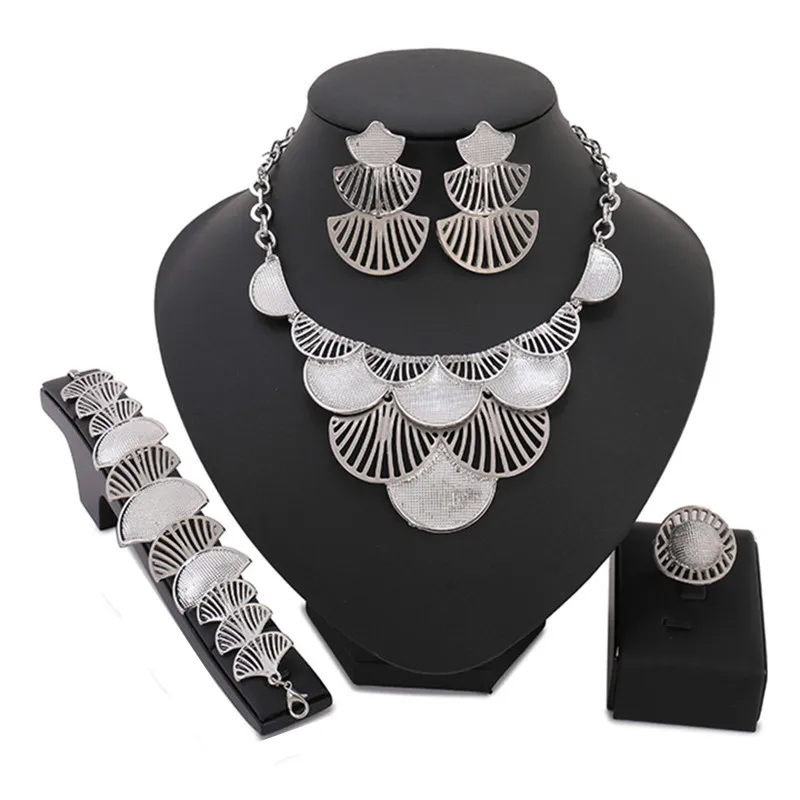Longqu nigerian women wedding bridal jewelry set Dubai Sliver sets Wholesale african statement Jewelry Set | Украшения и