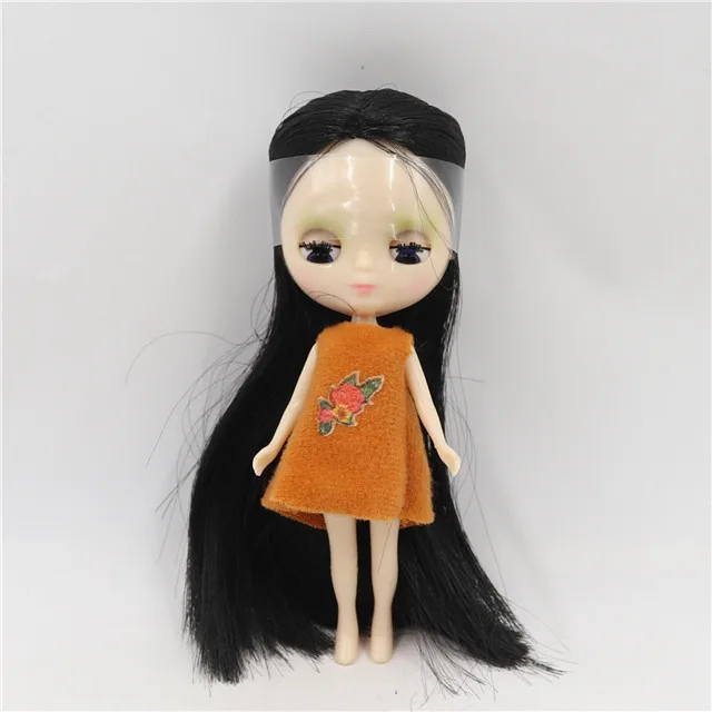 O Фабрика blyth мини-кукла 10 см BJD нормальная кукла тела, случайное платье - Цвет: O