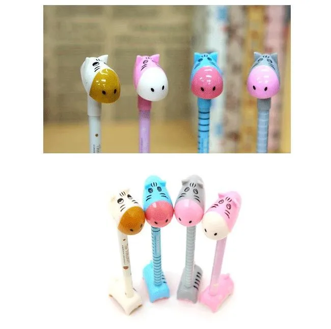 4 шт./упак. новые милые шариковые ручки с бегемотом пластиковые Kawaii канцелярские
