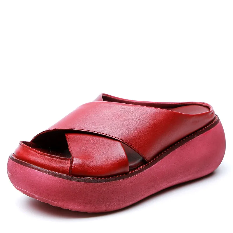 DRKANOL/женские шлепанцы Летние туфли на танкетке Качественные босоножки из