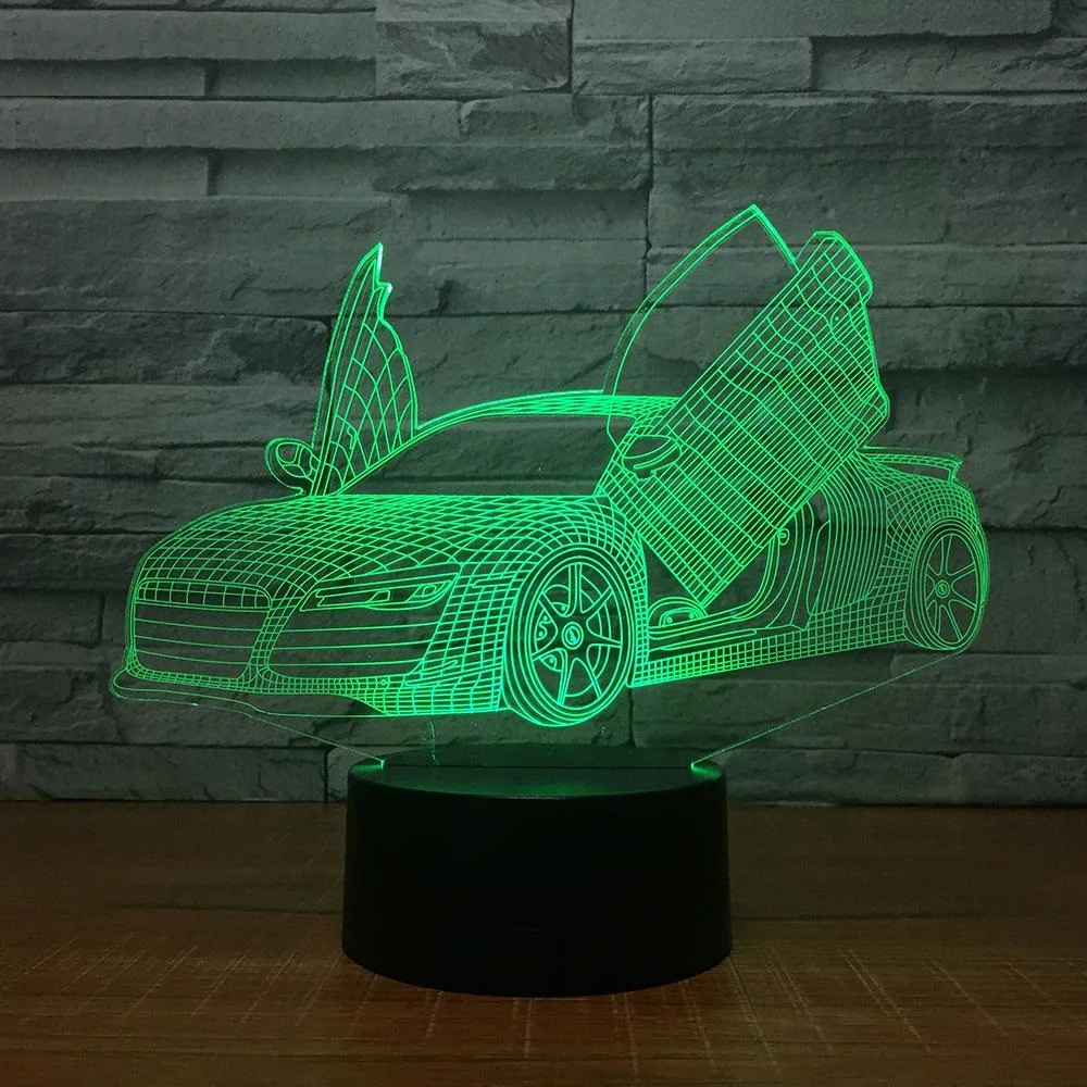 Мульти выбор крутой автомобиль для спорта 3D ночной Светильник Новинка 7 цветов
