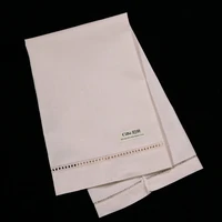 tl003 12 piecespack 55 linen 45 cotton beigeecru guest towels with hand made drawn work