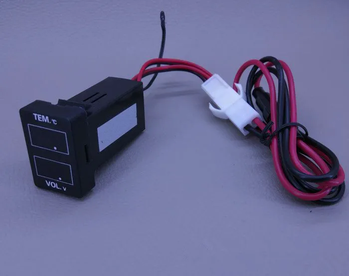 Черный LARATH для Toyota Prado(2010-) 2.1A 5V дисплей напряжения+ внутреннее определение температуры - Цвет: Черный