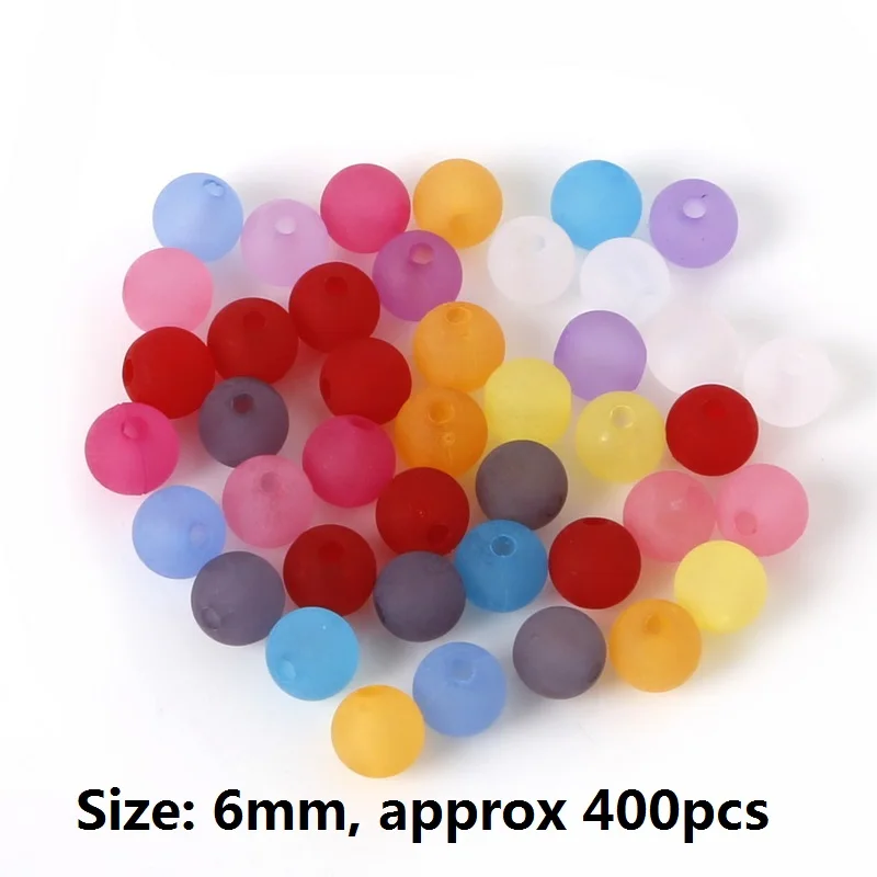 Круглые акриловые бусины матовые россыпью для рукоделия 50 грамм/упаковка|bead jewelry