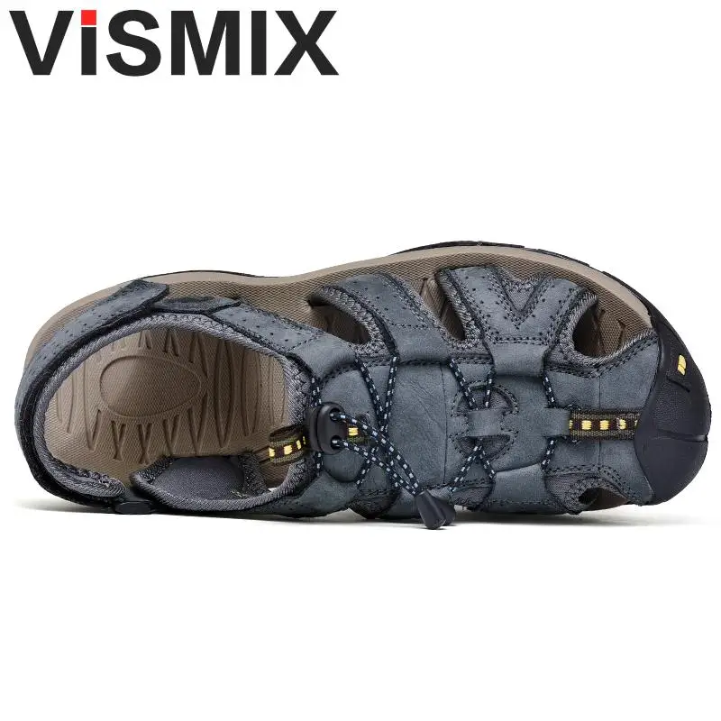2019 Summer Sandals For Men Genuine Leather Soft Flat Closed Toe Gladiator Casual Driving Hiking Outdoor Beach Holiday Shoes | Обувь