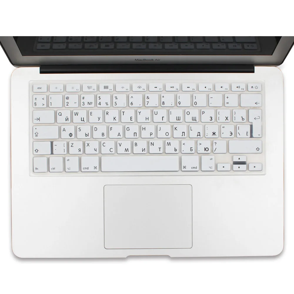 Белый Мягкая силиконовая клавиатура для Apple Macbook Air Pro retina 13, 15, 17 дюймов, защитная клавиатура, наклейки - Цвет: Белый