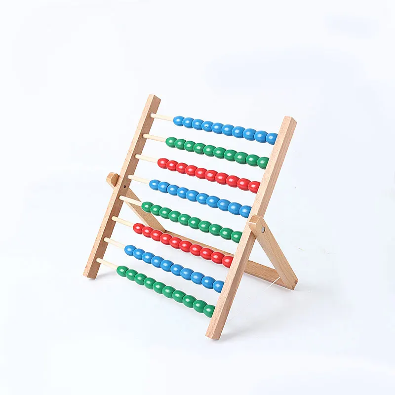 Деревянные материалы Монтессори Abacus с цветными бусинами для дошкольного