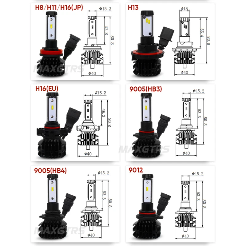 2x 9000Lm Автомобильный светодиодный фар Blubs H7 H4 светодиодный лампы H11 9005 HB3 9006 HB4 H8 H13 H16 ЕС 9012 6000 К 50 Вт Авто противотуманных фар фары