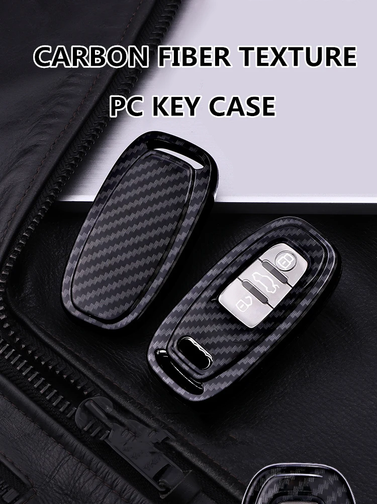 PC Carbon Fiber Fob полный защитный чехол автомобильный чехол для ключей для Audi A4 S4 B7 B8 A6 A5 A7 A8 Q5 S5 S6 Q7 авто аксессуары смарт-ключ