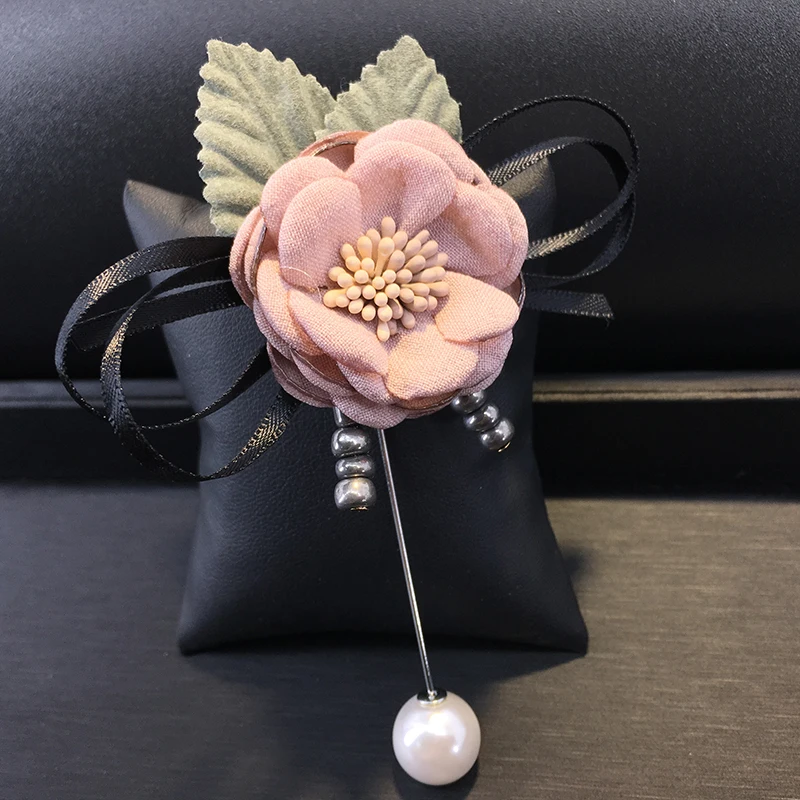 Cloth art flower brooch brooches women deserve to act the role of pearl pin scarf buckle fashion jewelry ornaments xz41 | Украшения и