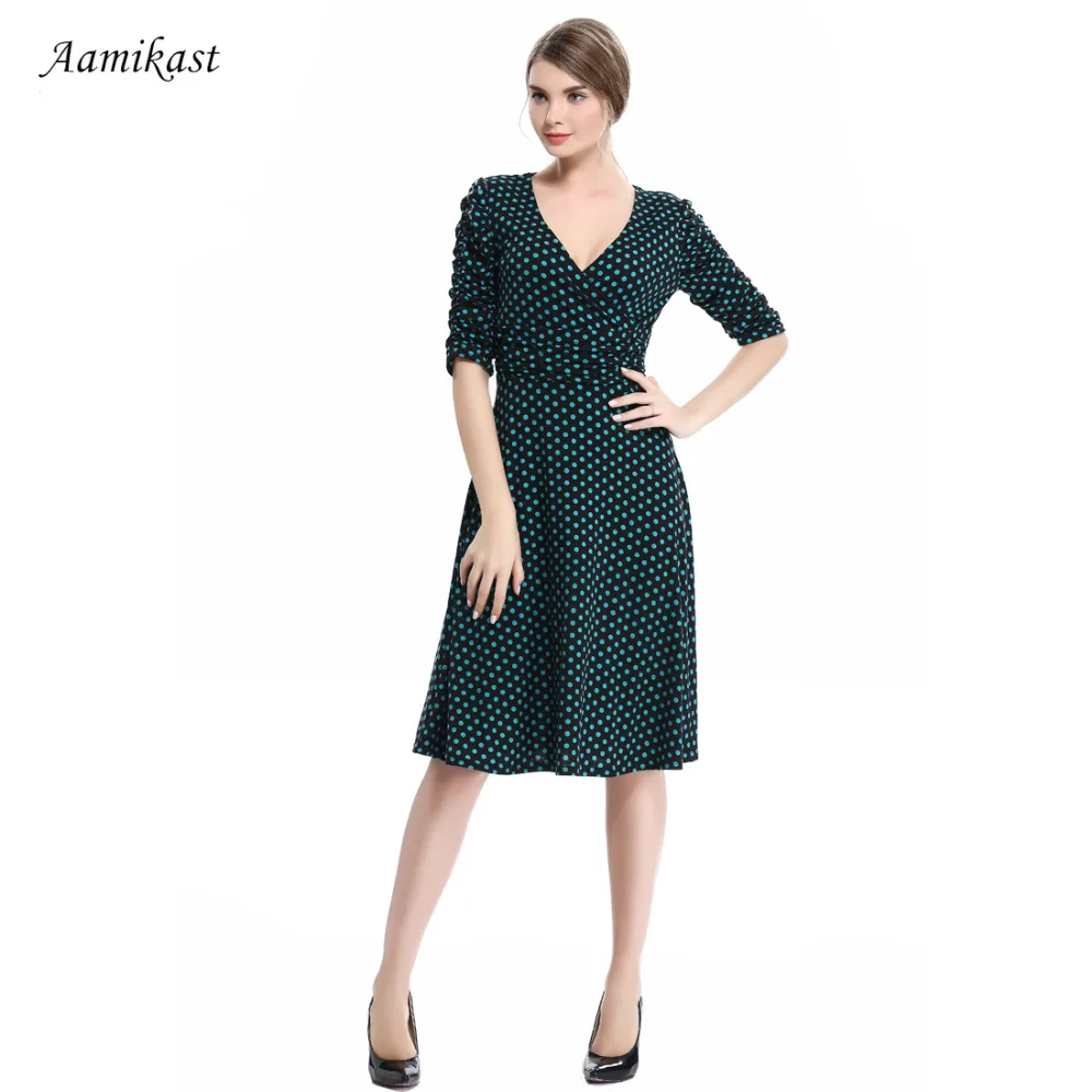 Женское платье в горошек с V образным вырезом и рукавом 2019|sexy women dress|women dressa dress |