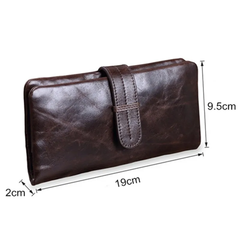 Hamich Горячая натуральной кожи масло Воск Мужской Длинный кошелек ретро Стиль Для