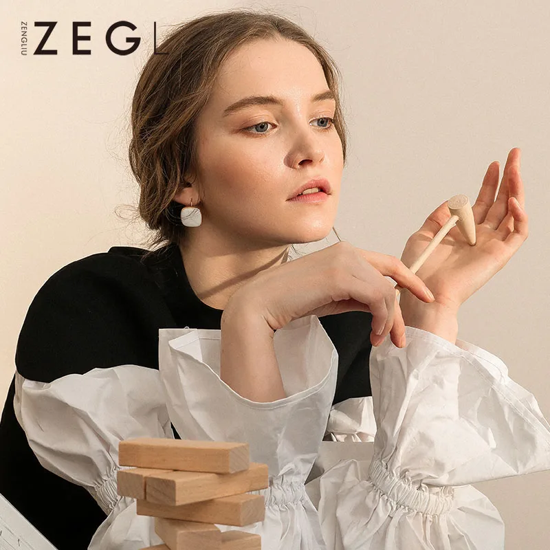 Женские серьги в Корейском стиле ZEGL простые ретро | Украшения и аксессуары