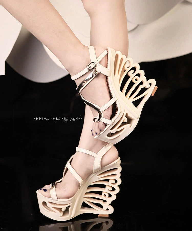 2015 KVOLL New Arrival Women Fretwork Limited Strap Classics roma 15CM High Heel 5CM Platform Sandals siz 34-39 Shoes Wedge KZ01 | Обувь