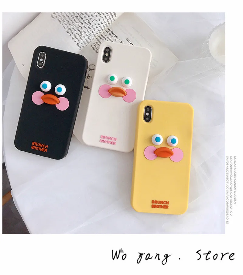 Милый чехол для телефона с изображением утки из мультфильма для iphone 11 Pro Max XS Max X XR 6 6s 7 8 plus, чехол-накладка s, модный Забавный мягкий чехол с 3D сенсорным покрытием Silcone