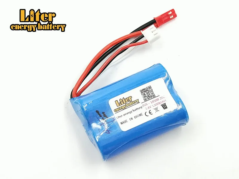 5PCS 7.4V 1300mAH 18500 20C Lipo Battery For MJX T10 T11 T34 HQ 827 871 Remote control helicopter battery 7.4 V 1300 mAH | Электроника