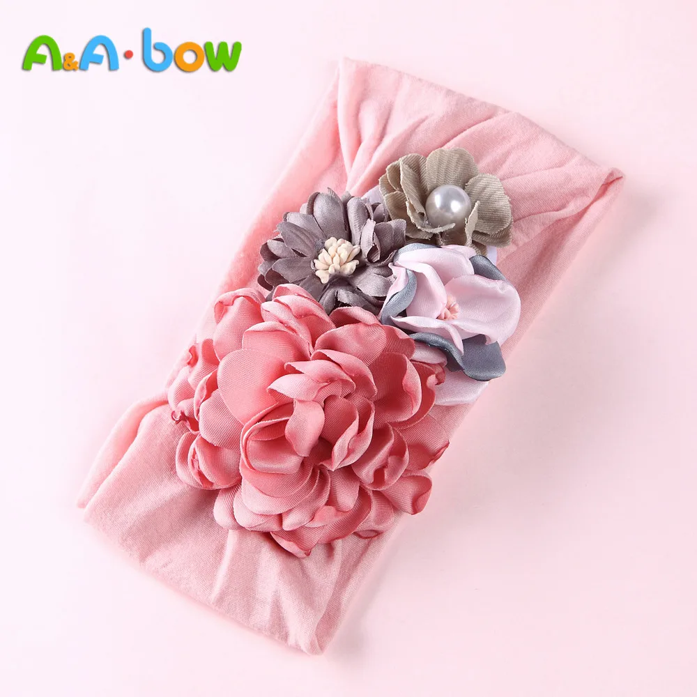 Diadema el&aacute;stica de flores para beb&eacute;, para ni&ntilde;a turbante, diadema para la cabeza, calentador de pelo, diademas para ni&ntilde;a, 1 ud.-0