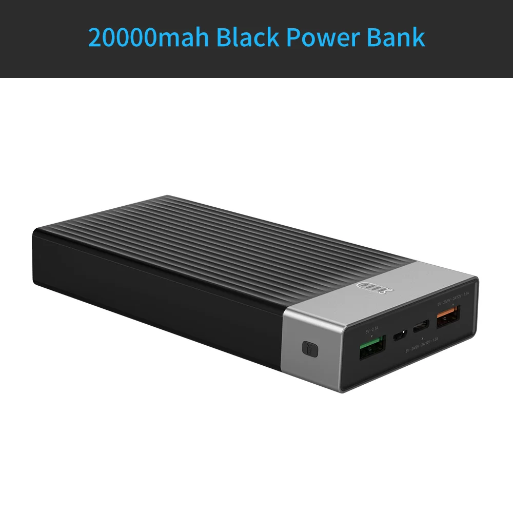ORICO Quick Charge 3,0 power Bank 20000 мАч три выхода 5V2A/9V2A/12V1. 5A* 1 18 Вт макс внешний аккумулятор для мобильного телефона - Цвет: 20000mah Black