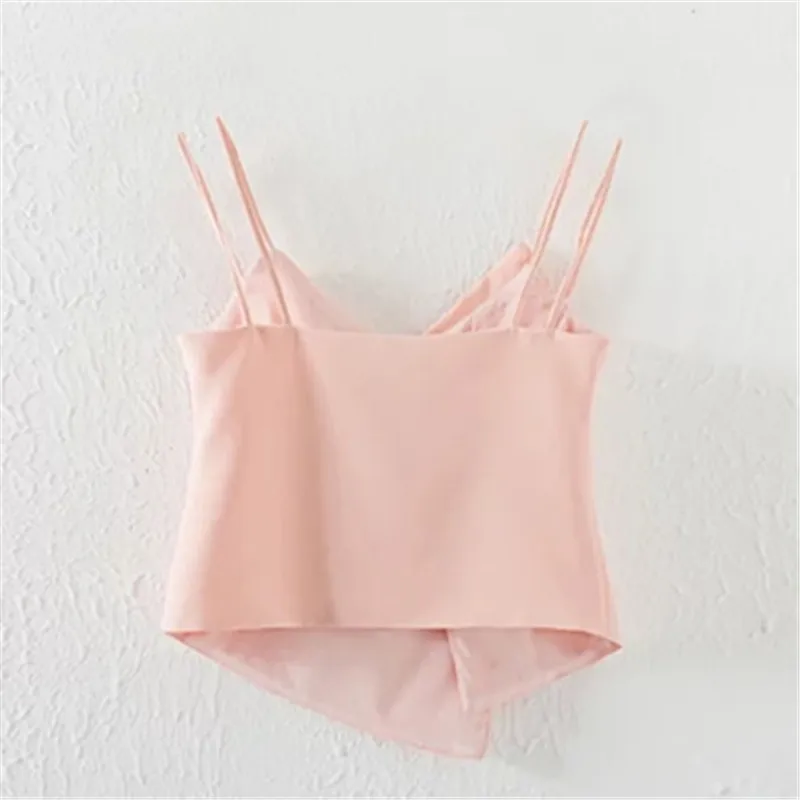 Женская Сексуальная футболка на бретельках модная Асимметричная в стиле пэчворк