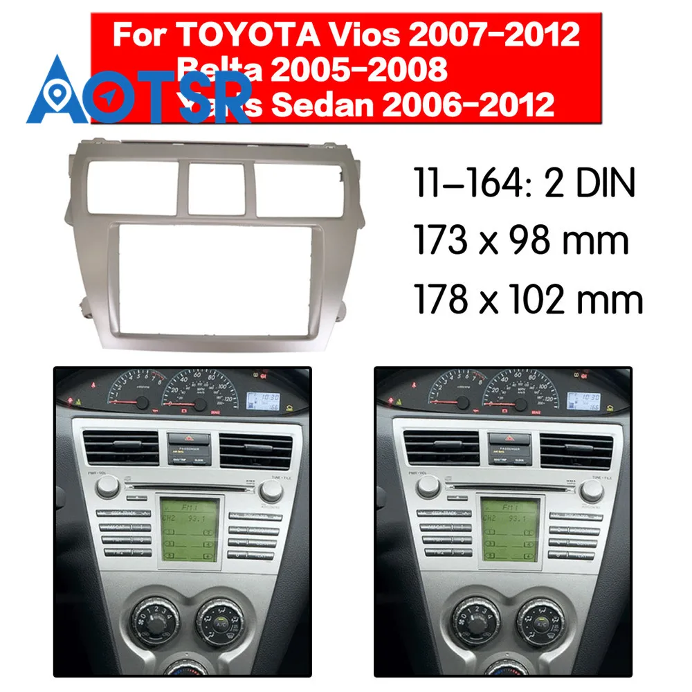 Радиоприемник 2 din для TOYOTA Vios 2007 2012 Belta 2005 2008 Yaris Sedan 2006 монтажный комплект рамка