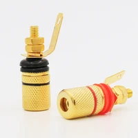 8pcs gold plated audio speaker binding post amplifier terminal for 4mm banana plug connector