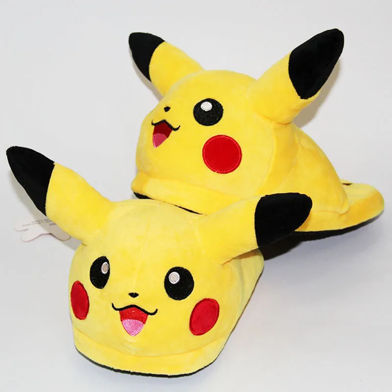 Тапочки унисекс в стиле аниме «Пикачу снорлакс», «Eevee Gengar Dolls»; милые теплые домашние тапочки; Домашние шлепанцы; теплые плюшевые шлепанцы