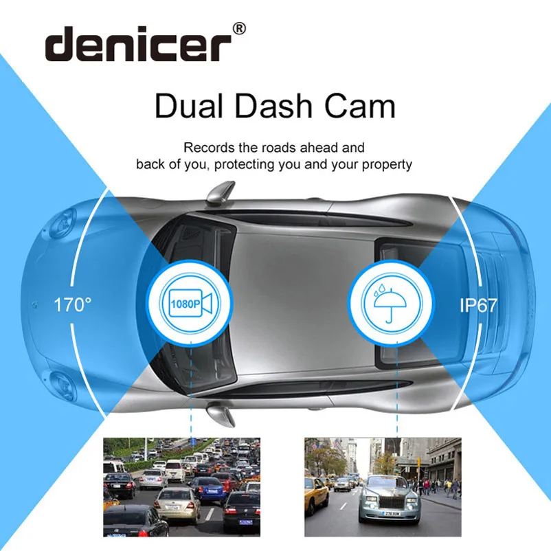 Denicer Dash Camera 5 0 ''автомобильное Cvr зеркало двойной объектив камера заднего вида