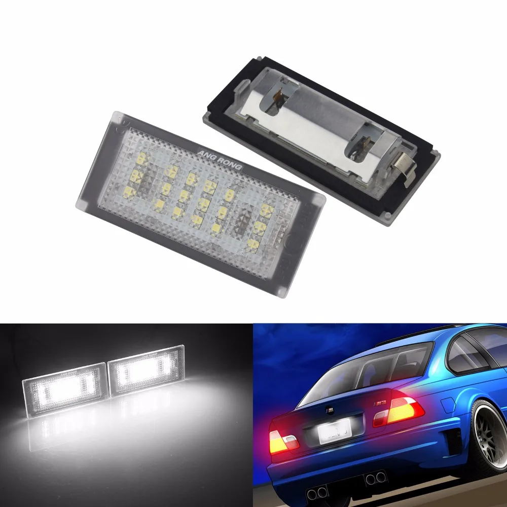 

ANGRONG 2x LED License Number Plate Light White No Error(CA249) For BMW 3 Series E46 M3 Coupe 04-06