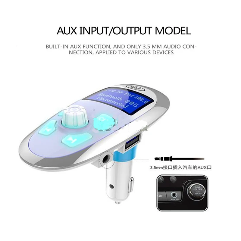 12 V 24 USB AUX Bluetooth Mp3 плеер Handsfree Car Kit FM передатчик беспроводной музыкальный адаптер