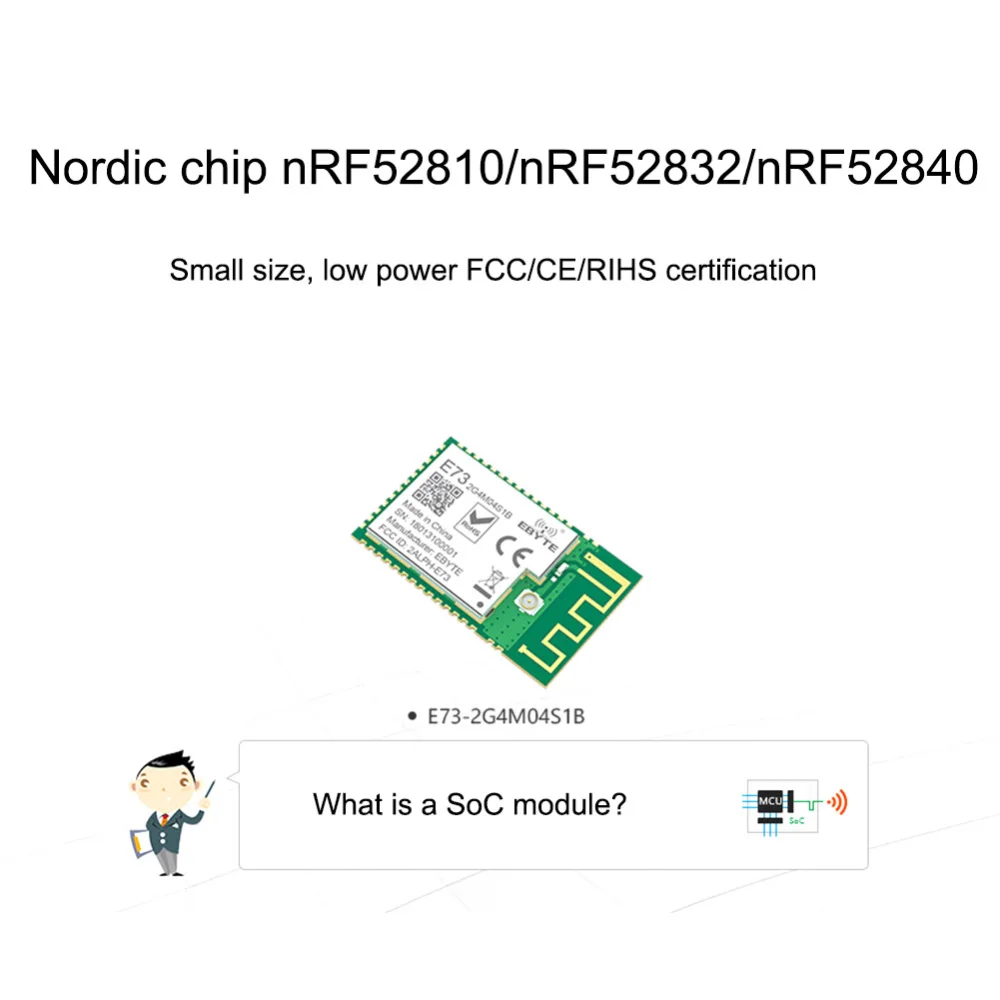 NRF52832 2 4 GHz приемопередатчик беспроводной rf модуль E73 2G4M04S1B SMD ghz Ble 5 0 приемник