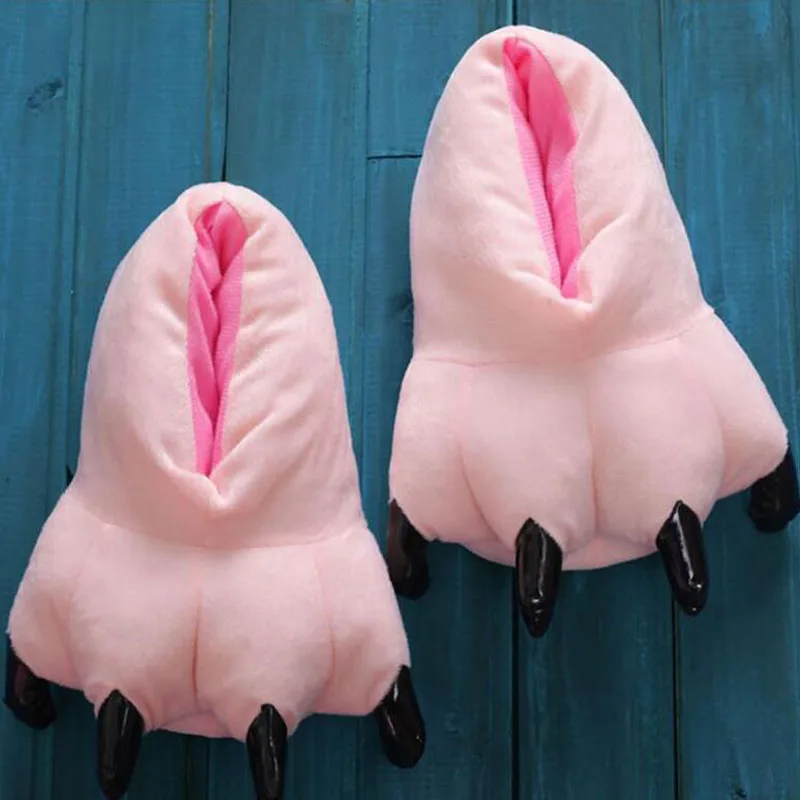 

Boys Girls Slippers Winter Warm Thicken Insole Cotton Slipper Shoes Paw Animal Funny Christmas Dinosaur Monster Claw House Plush